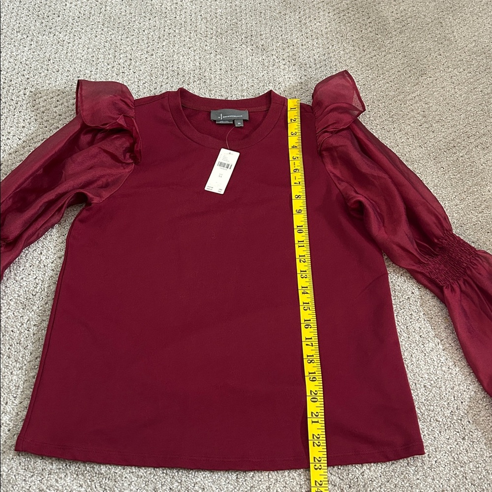 NWT Anthropologie Organza Sheer Long Sleeve Blouse Top - Picture 5 of 7